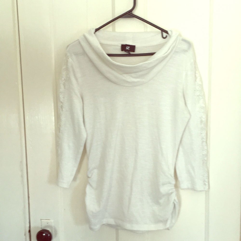 White Mid-Sleeve Blouse